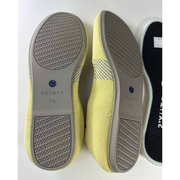Rothy's Round Toe The Flat Ballet Slip On Knit Shoes Sunshine Yellow Women's 7.5 - Picture 5 of 16
